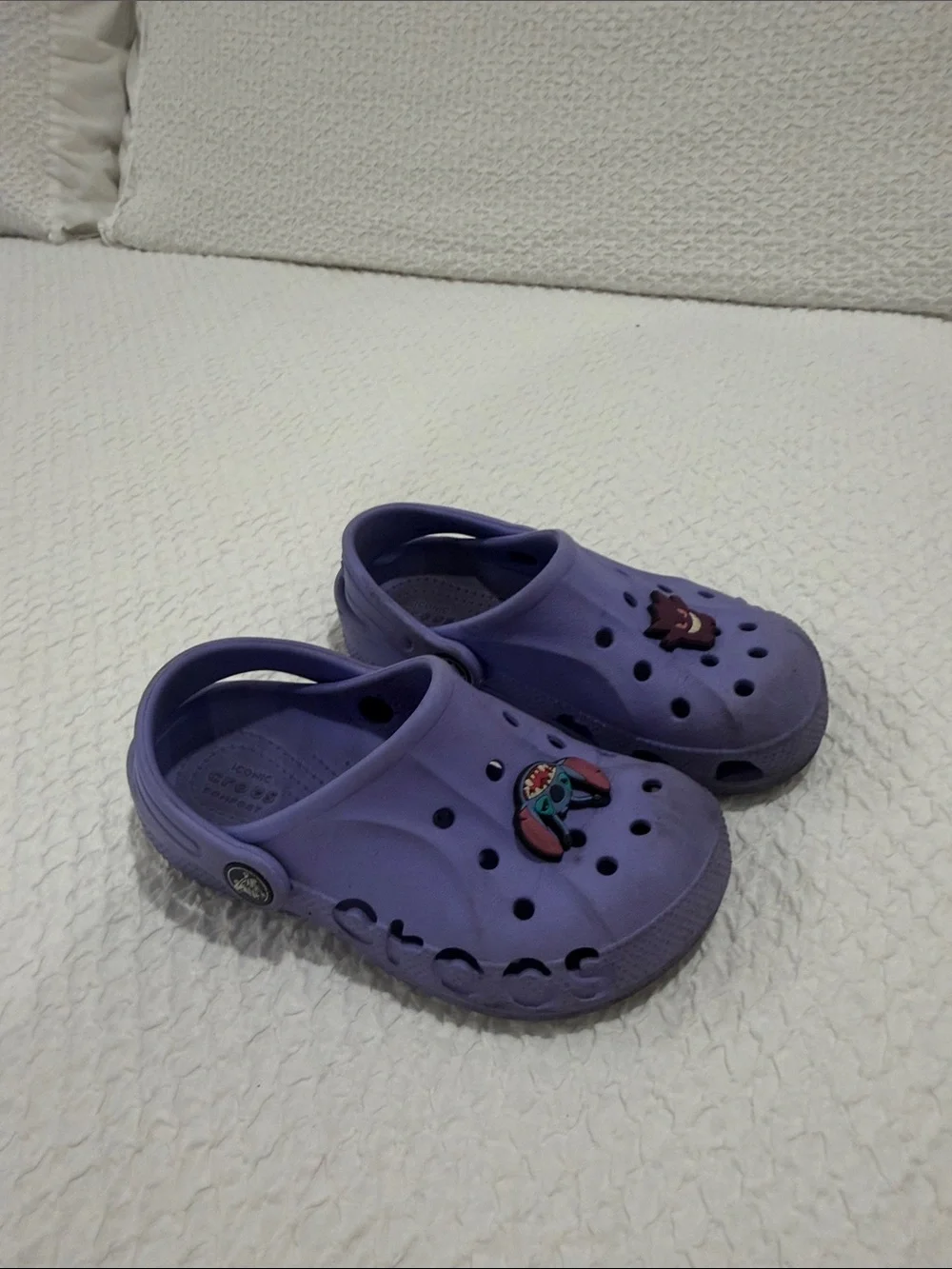 CROCS Kids Purple Classic Clogs with Fun Jibbitz